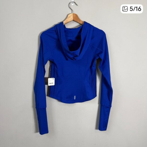 NWT Free People FP Movement Playin for Keeps Women XS Blue Full Zip - Picture 5 of 9